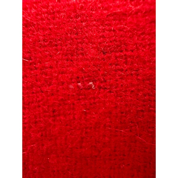 Vintage Moschino Red Wool Rose Appliqué Coat Italy Designer AS IS - Picture 12 of 13